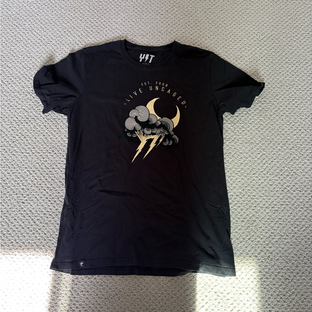 Black Graphic YT T-Shirt for Men